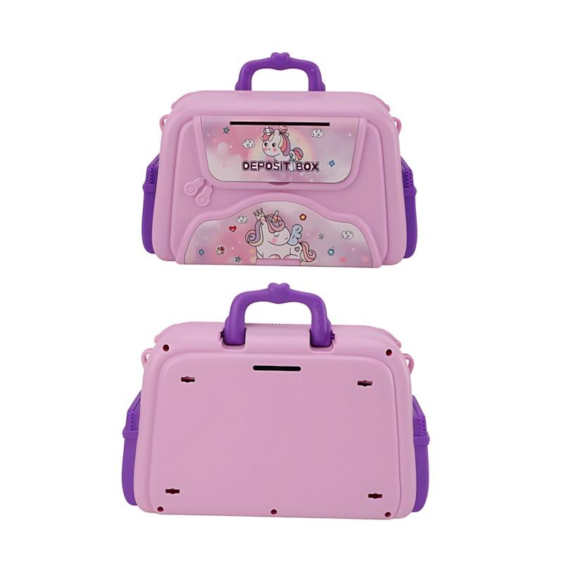 حقيبة وصندوق حفظ الأموال والمجواهرات لون بنفسجي