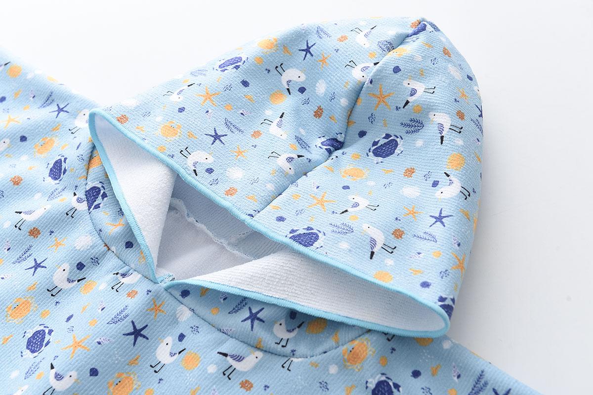 سيشل - رداء منشفة بتصميم الطيور لون أزرق