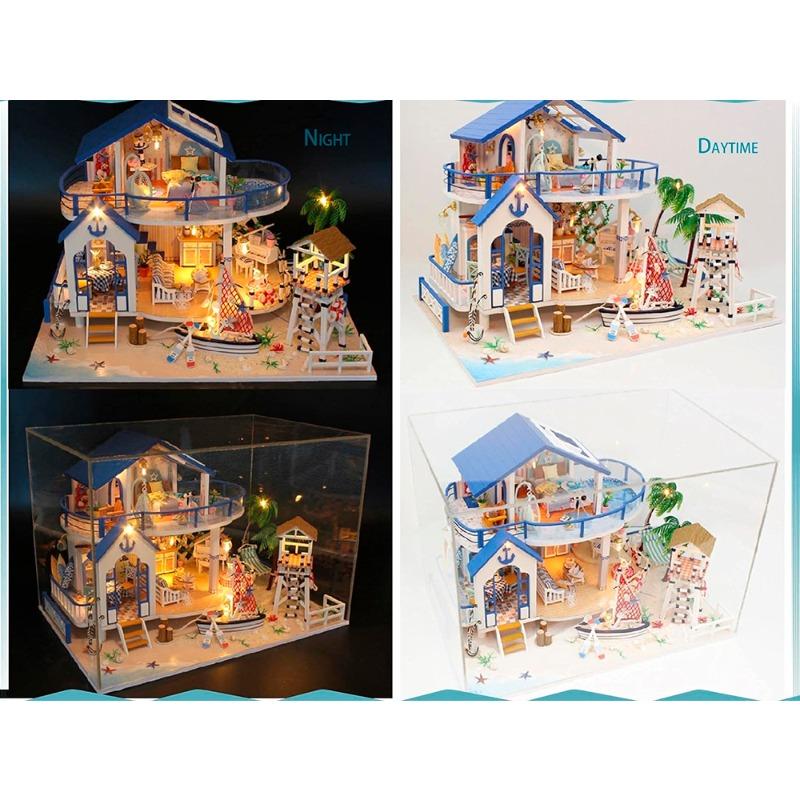 Miniature Mini Dollhouse With LED Light Playset