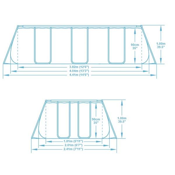 Bestway Power Steel Rectang Swimming Pool