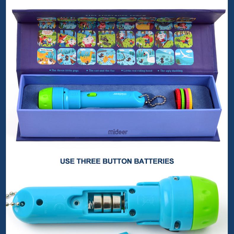 Mideer kids story book torch flashlight projector