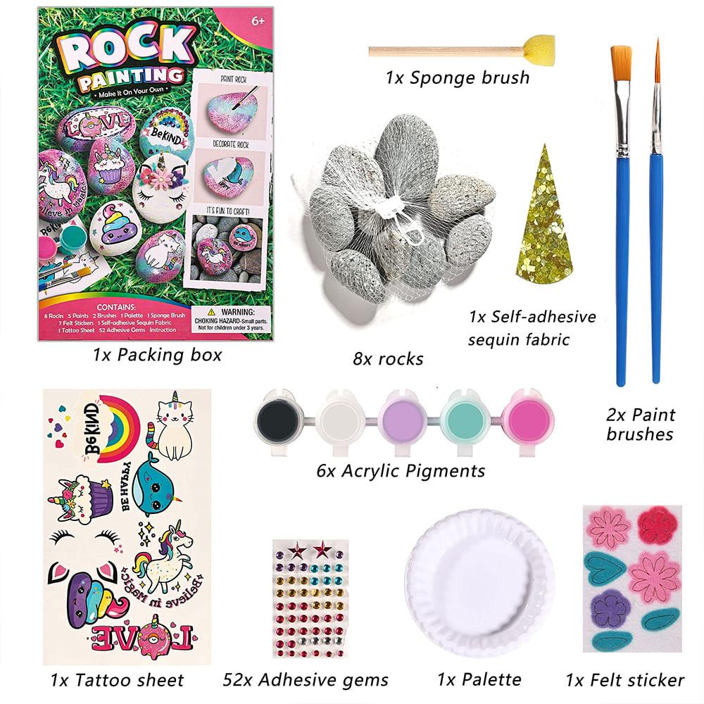 مجموعة الرسم والتلوين على الصخور بتصميم اليونيكورن