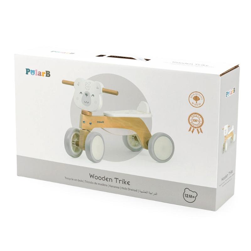 Viga Polar Bee Wooden Polar Bear Learning Walking Bike