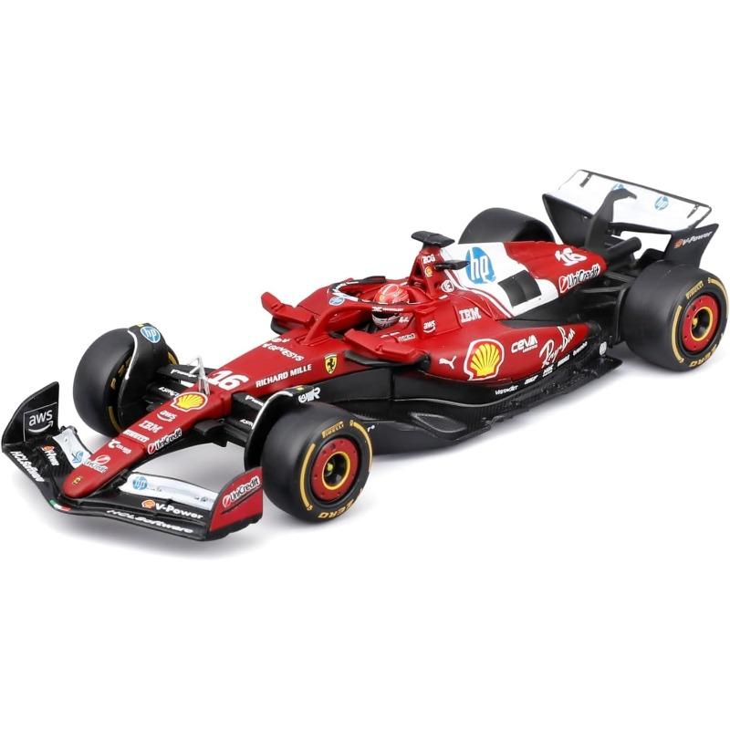 Bburago Ferrari SF-25 F1 Charles Leclerc Model with Helmet & Display Base