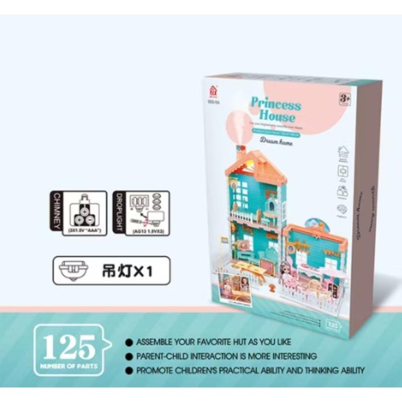 مجموعة فيلا دمية مع رذاذ ضوئي ضبابي