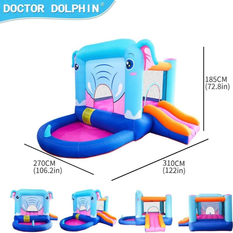 Doctor Dolphin Inflatable Bounce House with Slide