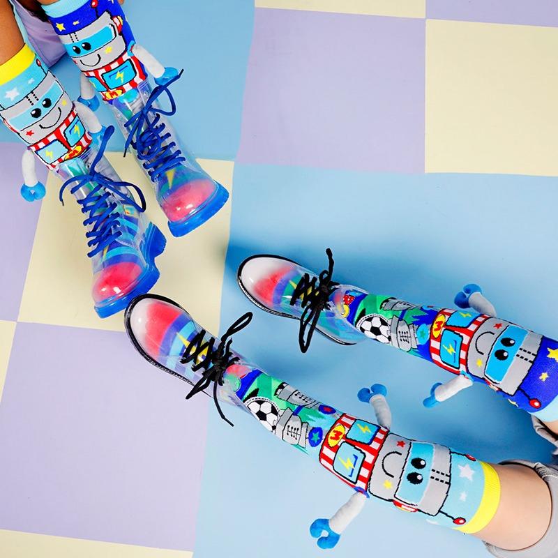 مادميا - جوارب بتصميم روبوت مع أذرع قطيفة - وسط