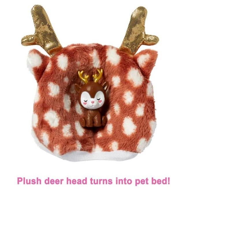 باربي - دمية الكشف عن الألوان كيوت وينتر سباركل - بزي قطيفة الغزال