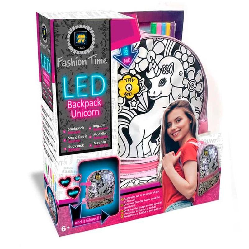 فاشن تايم - حقيبة ظهر يونيكورن بإضاءة إل إي دي