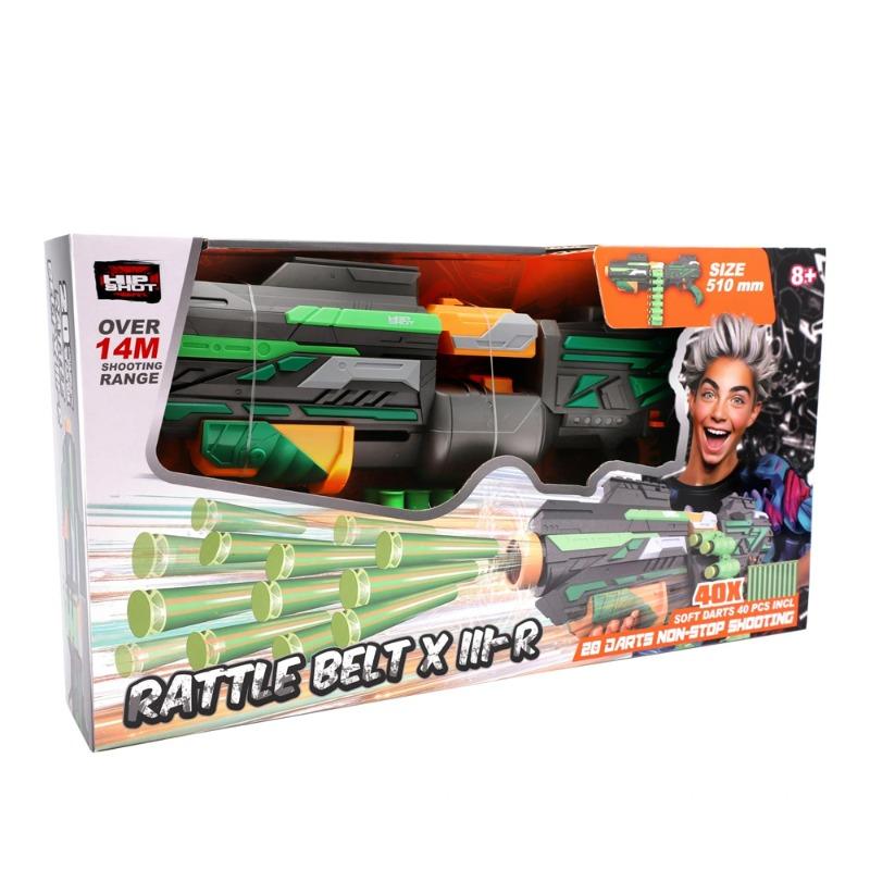 هيب شوت راتل X III-R مسدس دارت إسفنجي 40 دارت