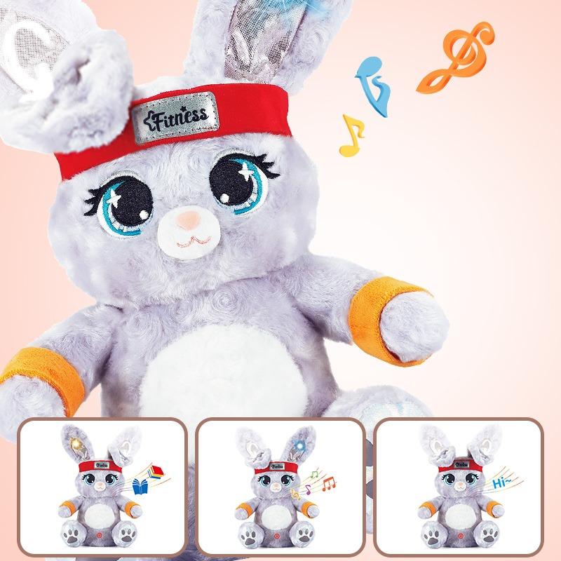 Fitness Rabbit Plush Toy Dance Music Light