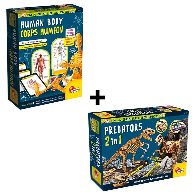 حزمة ليسياني مجموعة حفر آيم أجينيوس بريديتورز 2 في 1+مجموعة اكتشاف جسم الإنسان