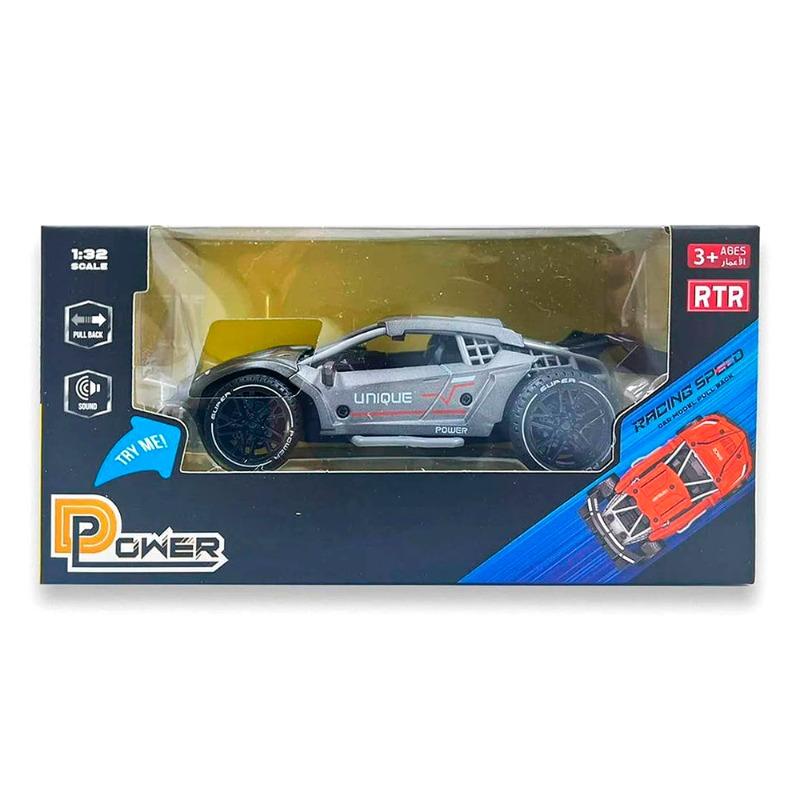 D-Power Diecast Pull Back with Sounds 1:32 - Grey