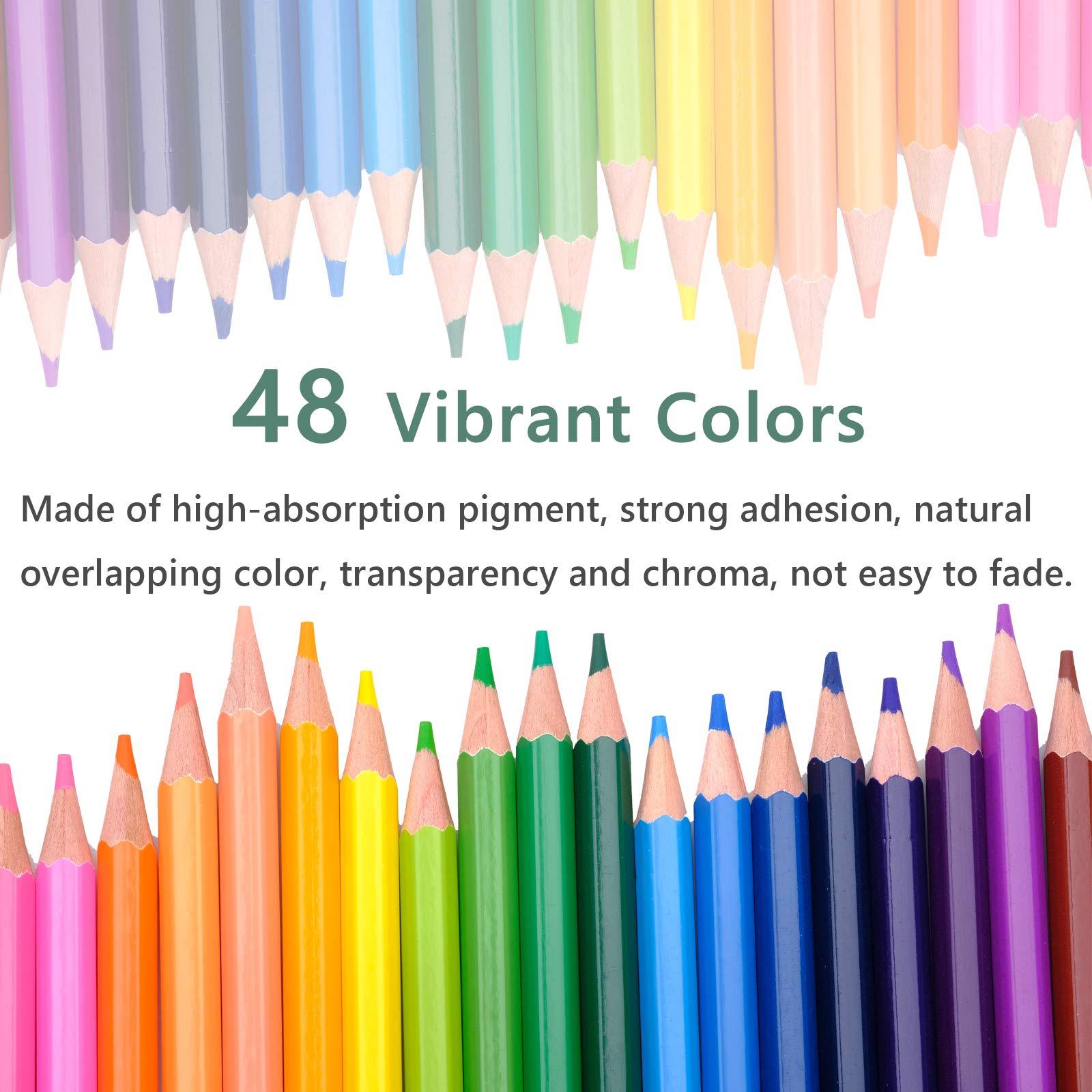 مجموعة أقلام التلوين الخشبية القابلة للذوبان بالماء - 48 لون
