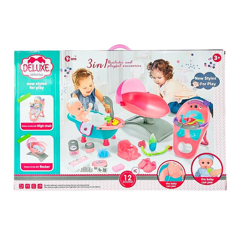Vdora Deluxe Lovely Dolls Set With Acessories - Pink Dress