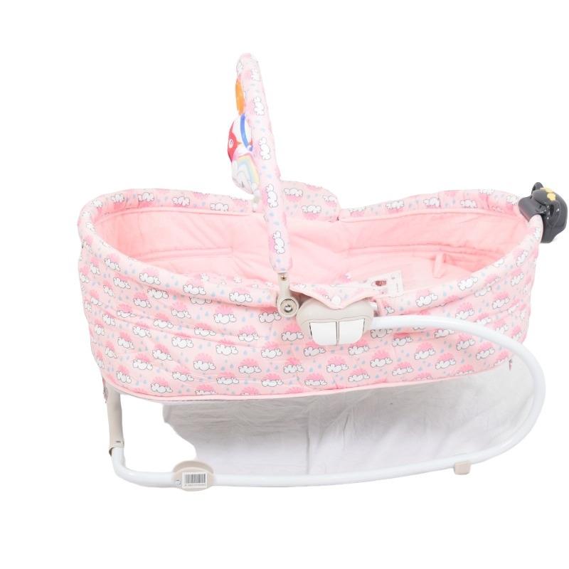 أملا كير - سرير هزاز للأطفال مع شريط ألعاب - وردي