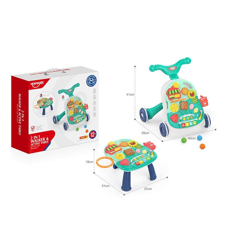 Huanger 2 In 1 Walker Active and Game Table Green