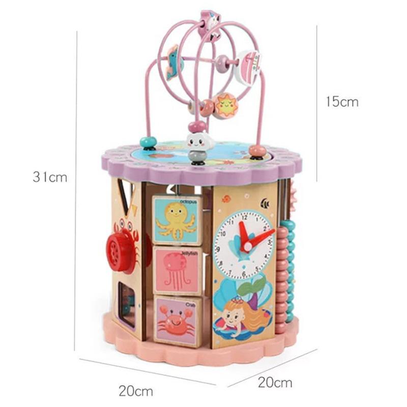 Baby Love Wooden Activity Cube House Gear