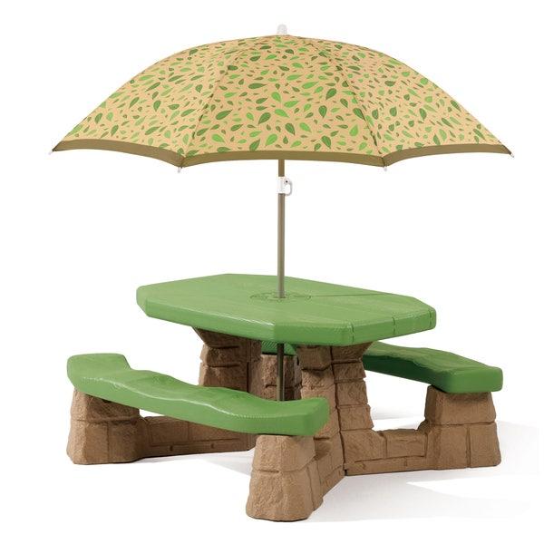 Naturally Playful Picnic Table With Leaf Umbrella