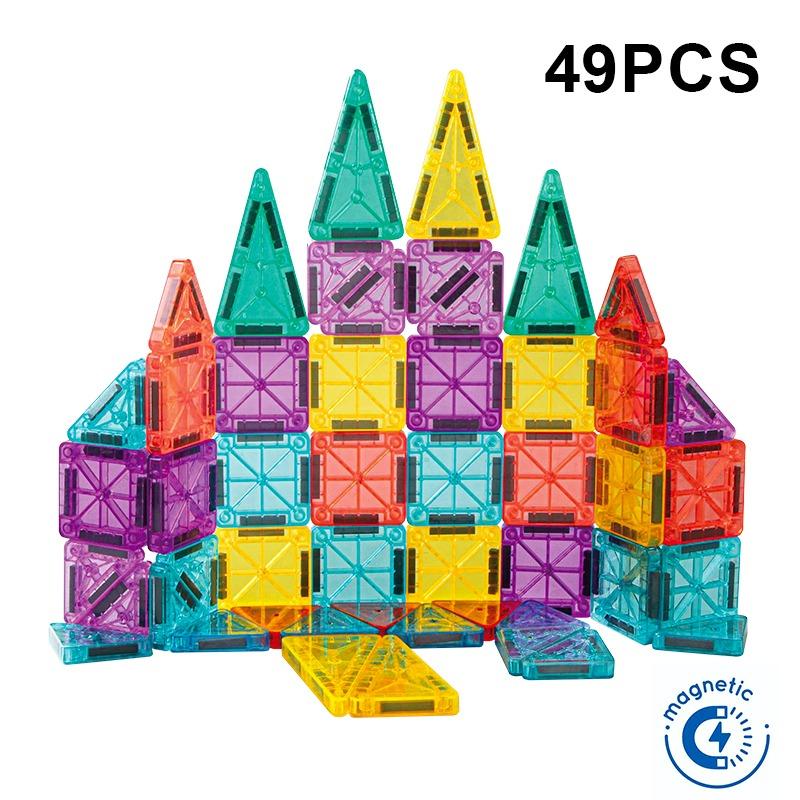 Magnetic Building Blocks with Iron Box 49 Pcs