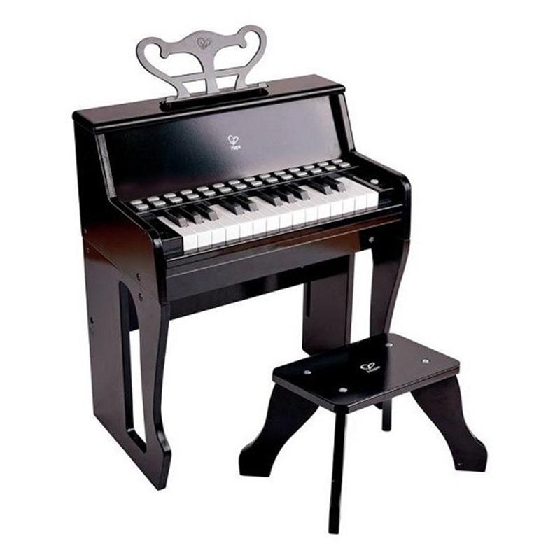 Learn With Lights Black Piano With Stool