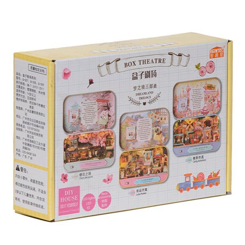 مجموعة بيت الدمى المسرحي بمرآة زهر الكرز