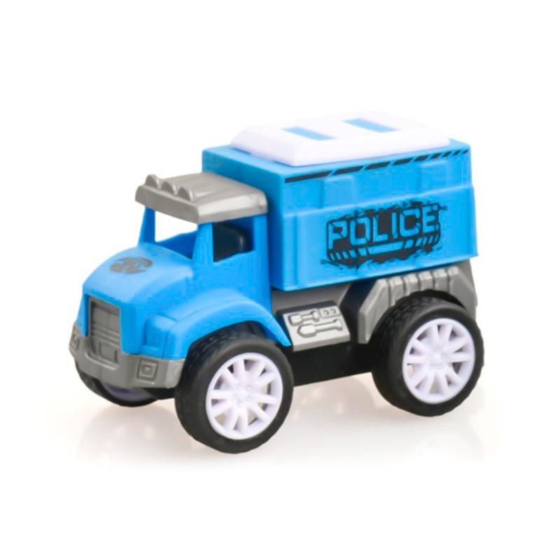 مجموعة لعب شاحنات الشرطة - لون أزرق