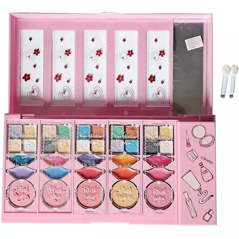 Buy 1 Get 1 Free Sparkle And Gliter Make Up Set - Heart + 5 Styles Palette Makeup Kit