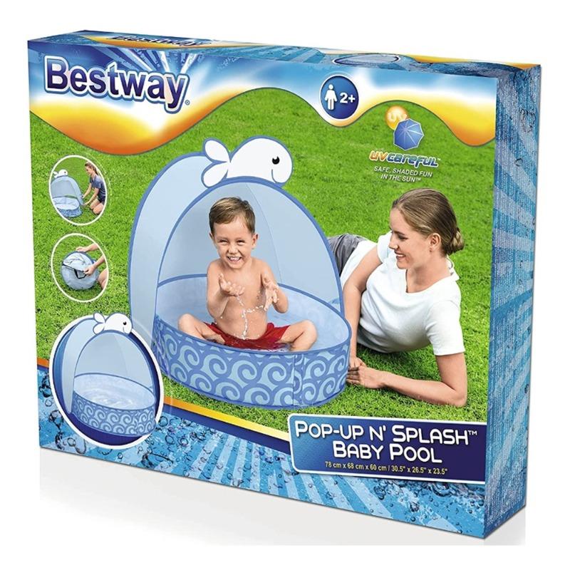 Bestway Pop Up Baby Ball Paddling Pool with UV Sun Canopy - 78 cm x 68 cm