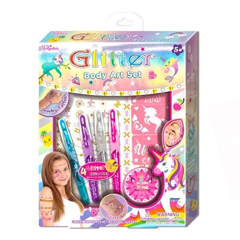 Tokidas Glitter Body Art Tattoo Pens Set Of 4
