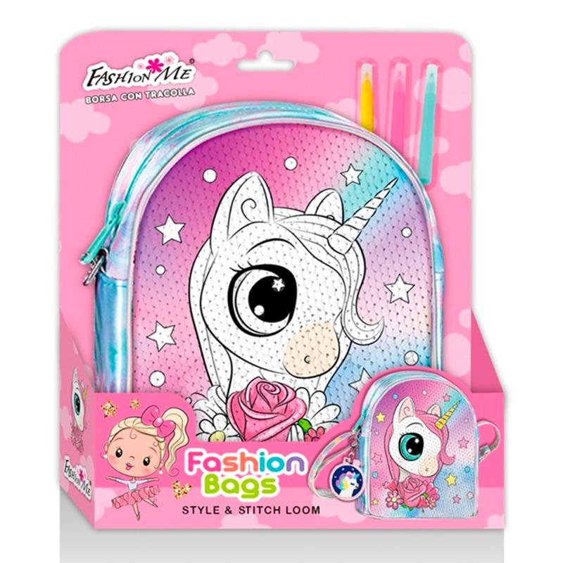 فاشون مي - مجموعة تلوين الحقيبة الخاصة بك بتصميم يونيكورن