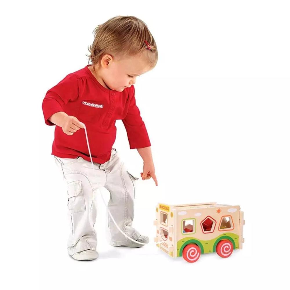 Baby Love Wooden Block Bus Shape Sorter
