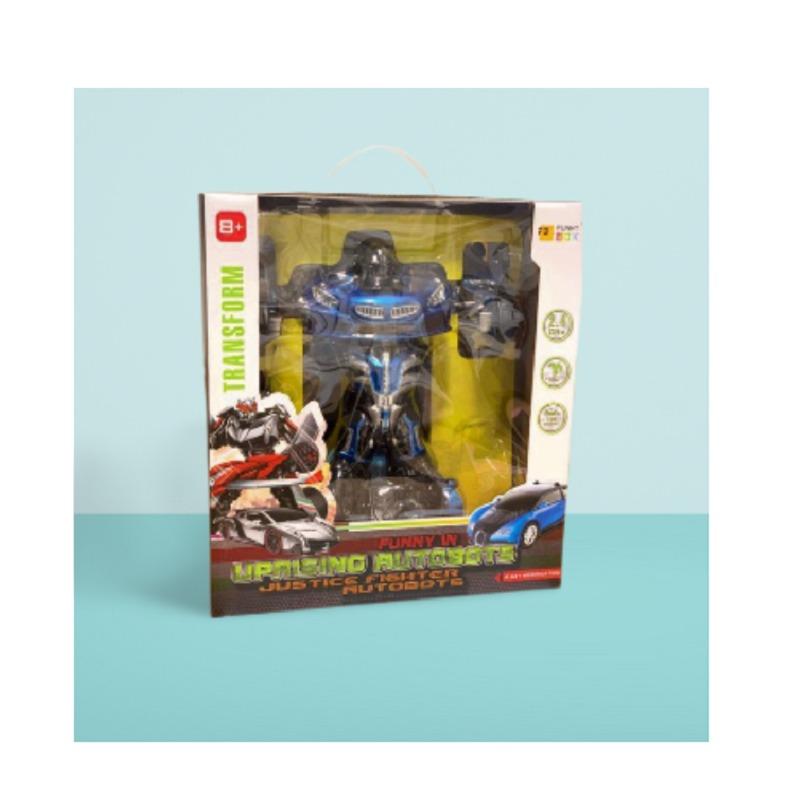 Car Transforming Robot Remote Control Toy - Blue