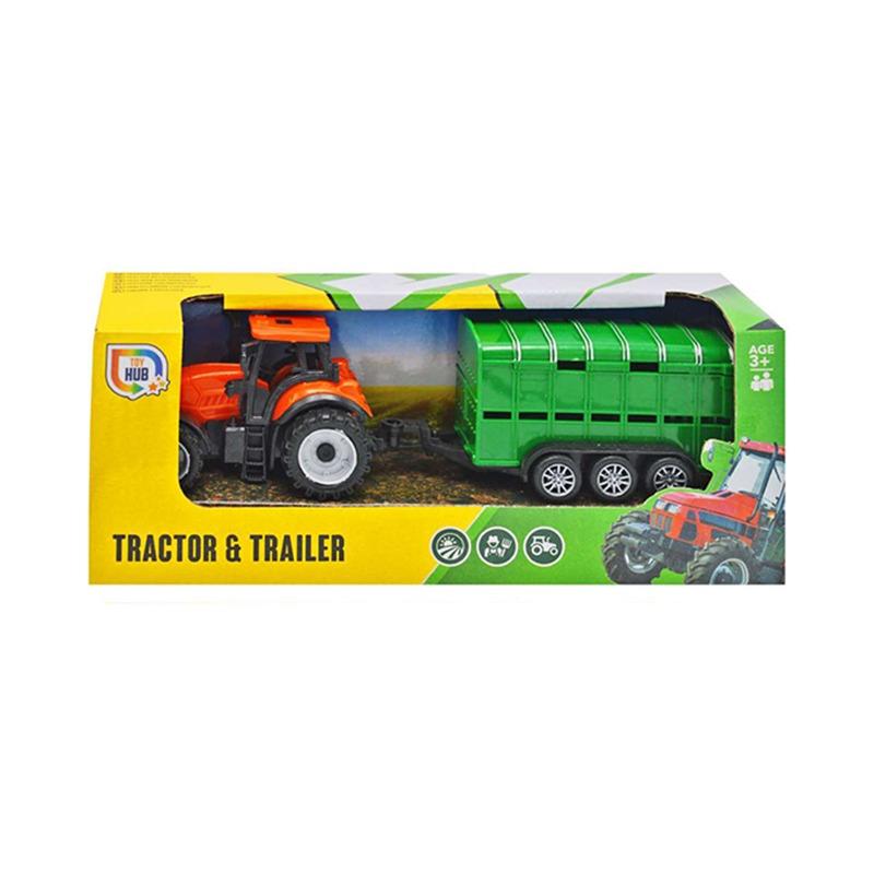 Toy Hub Small Tractor and Trailer - Multicolor