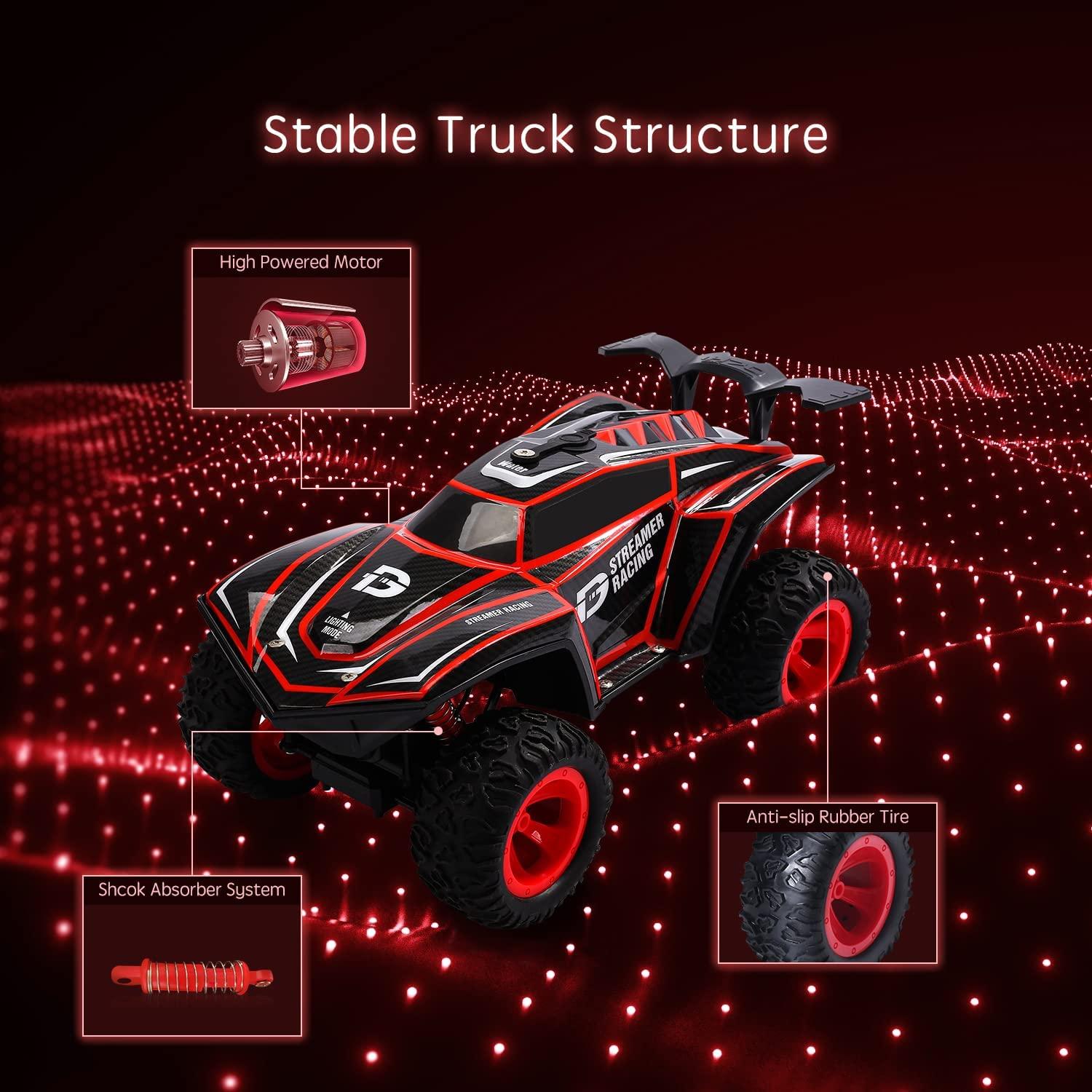 دي باور - سيارة سباق ستريمر لون أحمر مع جهاز تحكم عن بعد