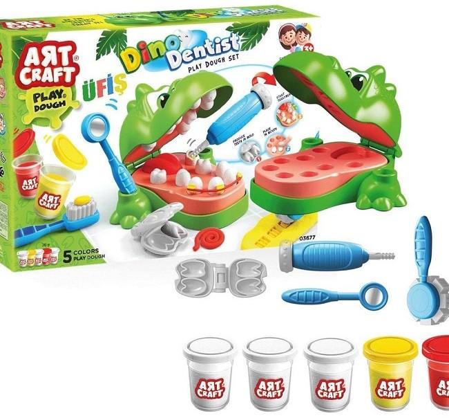 آرت كرافت - مجموعة تشكيل الصلصال لأسنان الديناصور