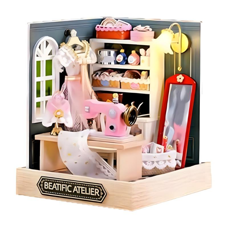 مجموعة غرفة ركن السعادة الخشبي المضيئ