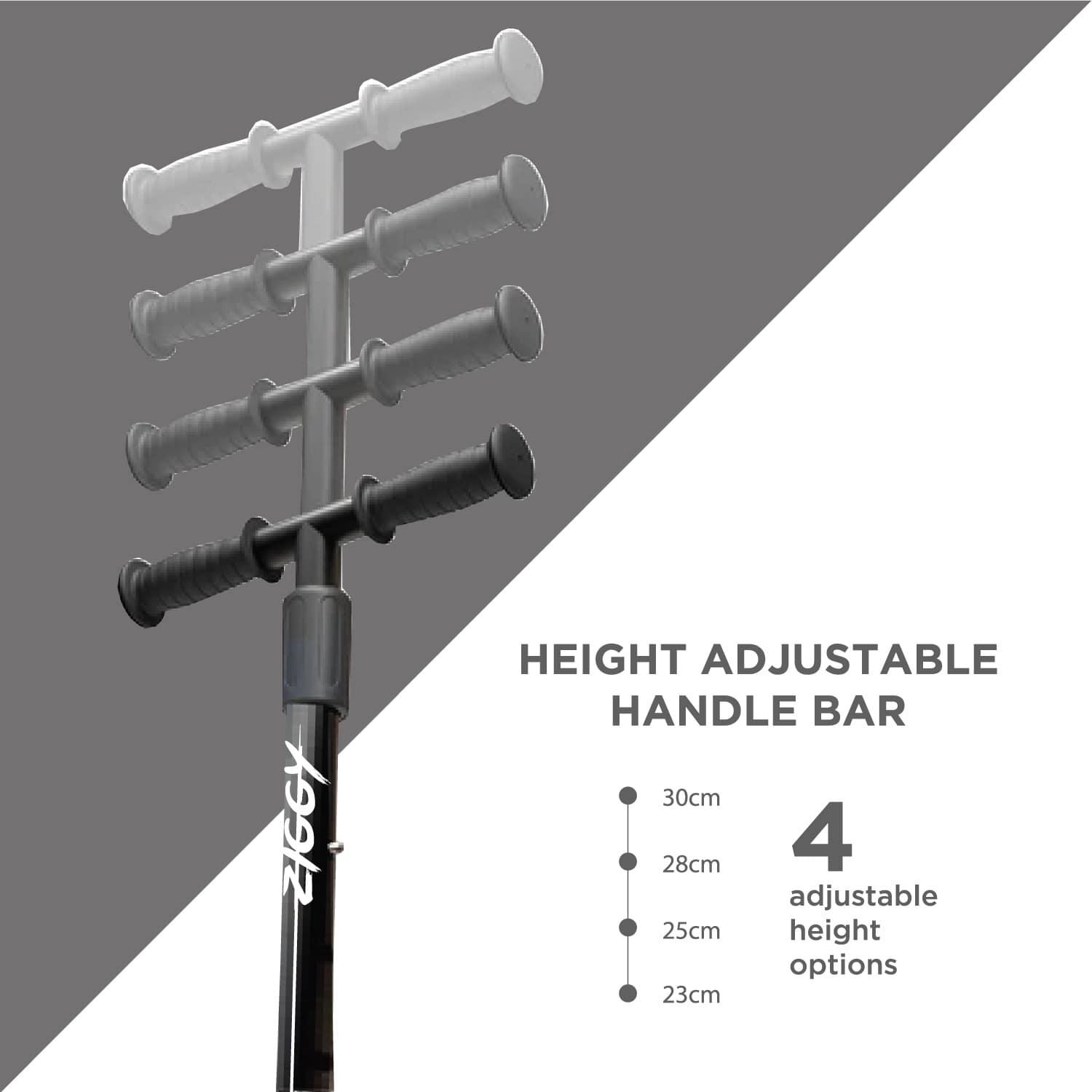 زيجي - سكوتر ثلاثي العجلات بإضاءة إل إي دي - لون أسود