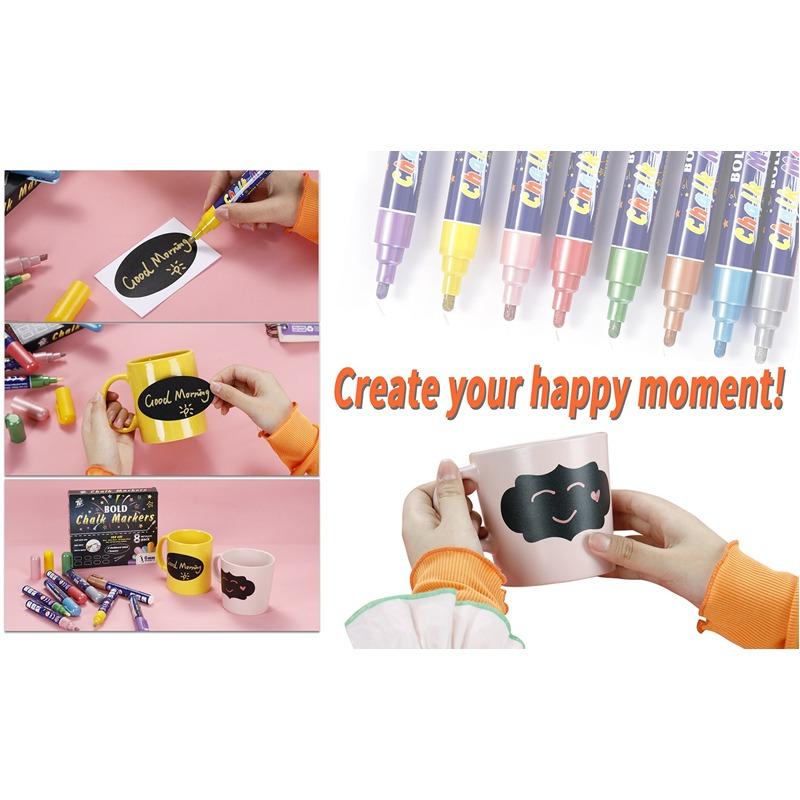 مجموعة أقلام تحديد بولد تشوك ميتاليك 8 قطع