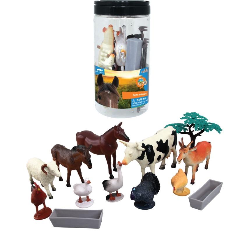 Farm animals playset in bucket 13 pcs.