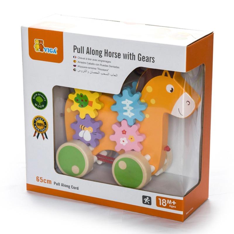 Viga - Pull Along Horse With Gears