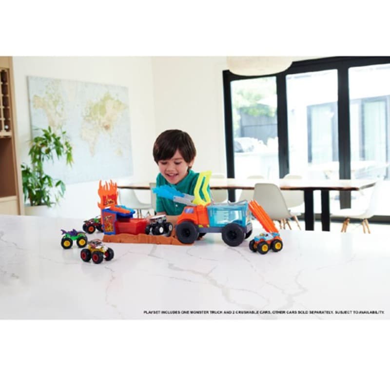 Hot Wheels Monster Truck Arena Smashers Color Shifter 5 Rescue Alarm Playset