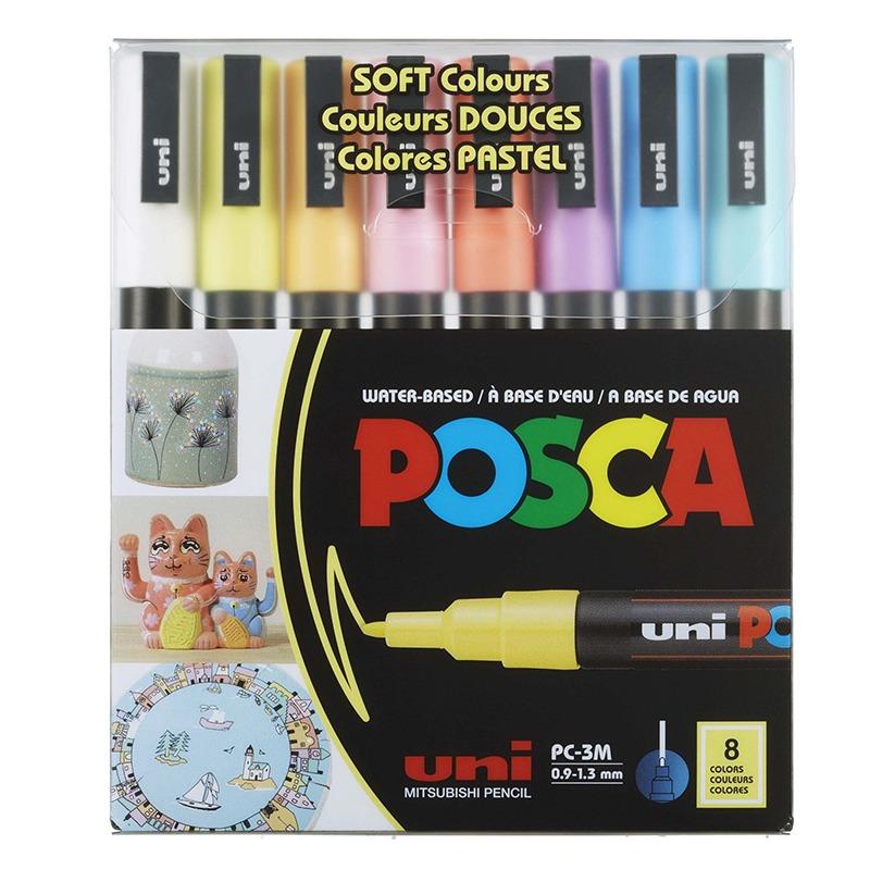 Uni Posca Paint Markers Soft Colors - 8 Colors