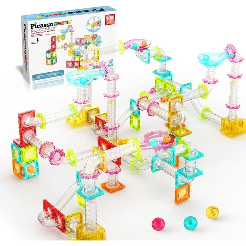 PicassoTiles Magnetic Marble Run Travel Set