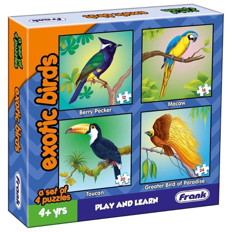 Frank Exotic Birds Pack of 4 Puzzles - 72pcs