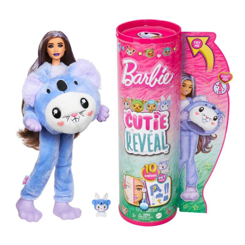 Barbie Cutie Reveal Doll with Stuffed Animal Outfit and 10 Surprises - Purple