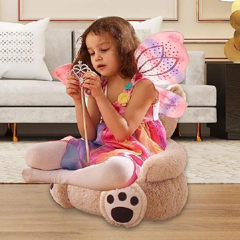 كرسي الأطفال بذراعين بتصميم الدب