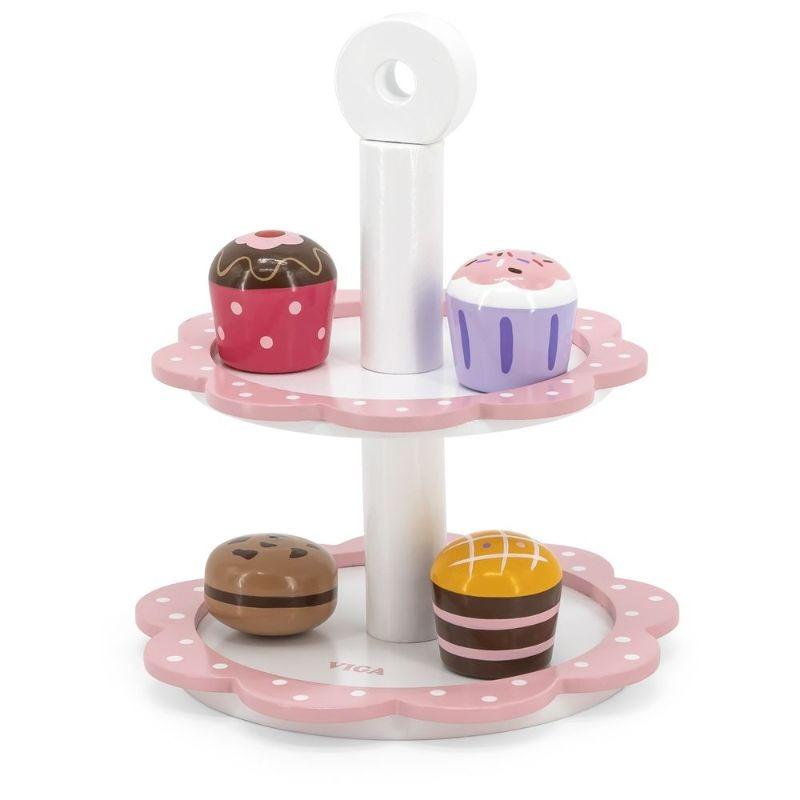 فيجا - مجموعة لعب حلويات الشاي مع حامل