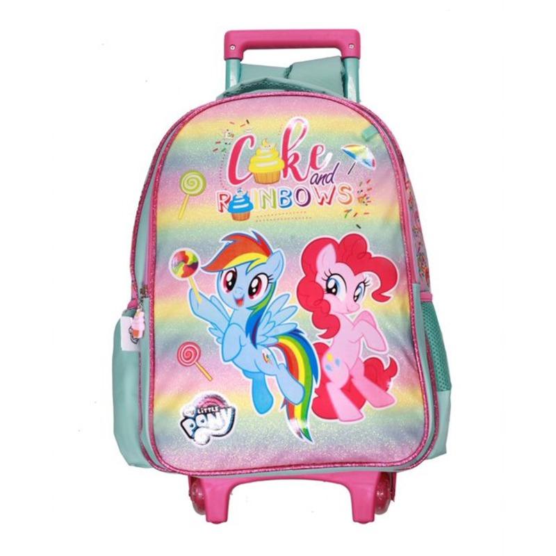 حقيبة الظهر ماي ليتل بوني المدرسية بعجلات مع مقلمة - حجم كبير