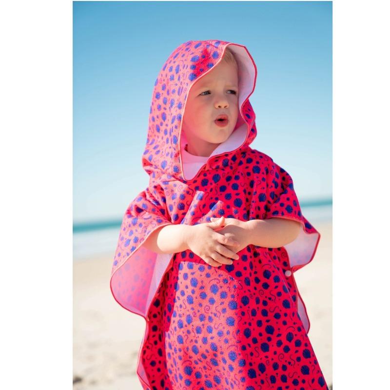 سيشل - رداء منشفة تصميم الصدف وردي - كبير